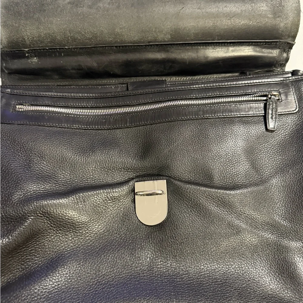 Tumi Leather‎ Briefcase Expandable Laptop Black 94232D
